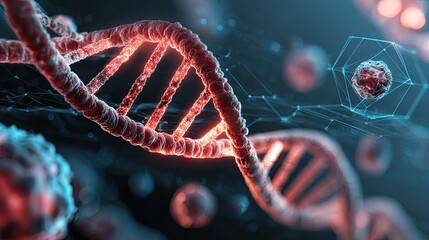 Abstract Representation of DNA Structure with Digital Particles and Cells in a Sci-Fi Environment for Scientific Exploration