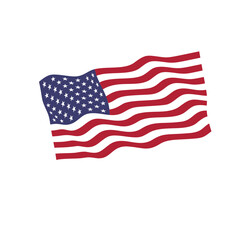 Fototapeta premium Waving United States of America flag - vector illustration