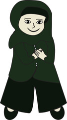 Cute Collection of Diverse Hijabi Muslimah Girl Cartoon Characters