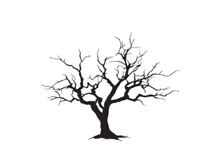 Obraz premium Sinister Tree with Roots Silhouette Perfect for Dark Theme Projects