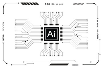 Abstract futuristic circuit board illustration. Circuit board with 