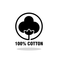 100 percent cotton icon with shadow