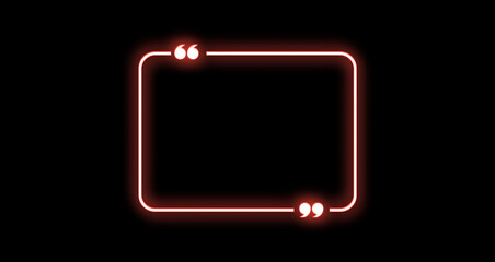 Neon Quote Frame – Glowing Red Text Box Template on Black Background