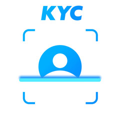 KYC Verification Icon, Digital Identity Authentication Concept Design. vector illustration