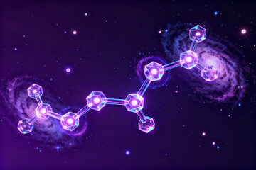 Cosmic constellation with glowing nodes