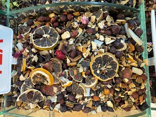 dried flowers in a basket