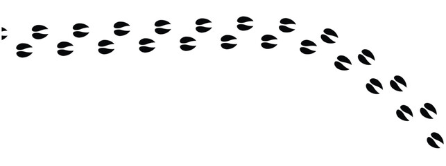 Silhouettes of animal footprints of goat – black vector tracks of birds, reptiles, and mammals. includes paw prints, hoof marks, and steps from wolf, duck, frog design in eps 10.