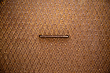 Rusty metal plate surface, rusty brown patterned metal texture background