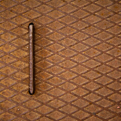 Rusty metal plate surface, rusty brown patterned metal texture background