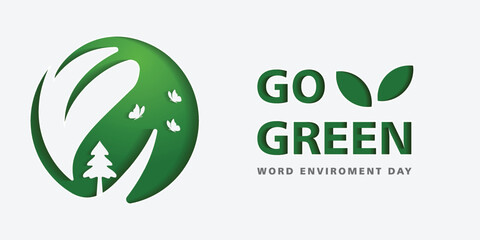 Go green logo design vector illustration, leaf icon logotype