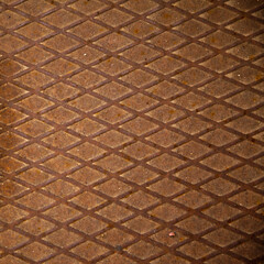 Rusty metal plate surface, rusty brown patterned metal texture background
