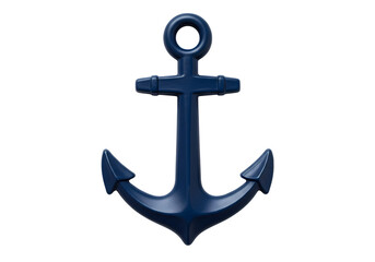 Navy Blue Anchor Icon Perfect for Nautical Themes Maritime Designs and Branding Projects isolated on transparent background