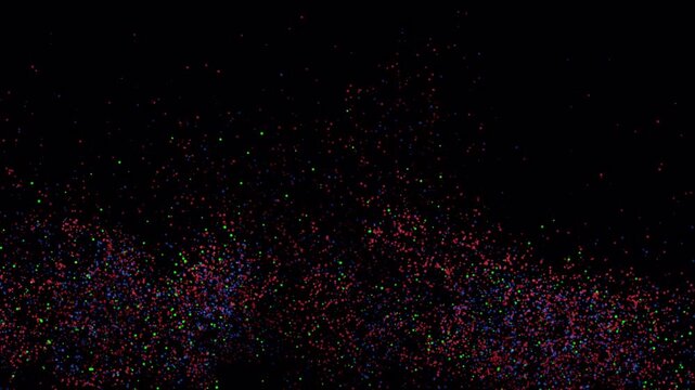 Isolated colorful confetti particle falling down.