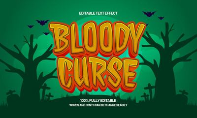 bloody curse editable text effect