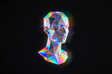 Abstract geometric human head