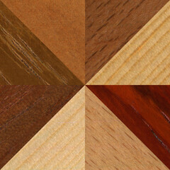 Wooden marquetry can be patterns created from the combination of pine and walnut wood, wooden floor, parquet, cutting board