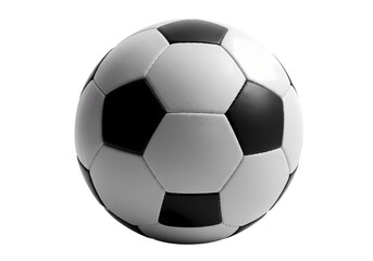 Classic Black and White Soccer Ball isolated on transparent background