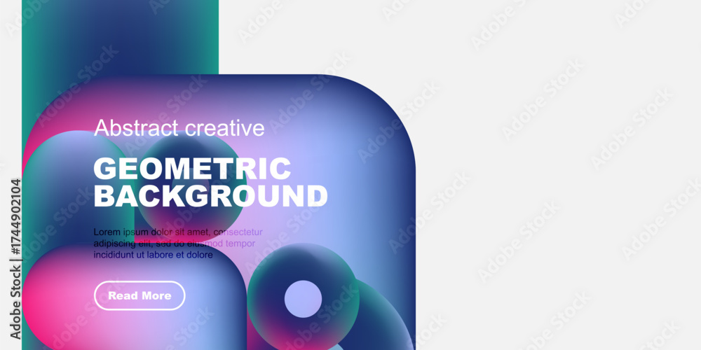 Wall mural abstract geometric background design. vibrant colors, shapes overlap creating modern visual effect. 