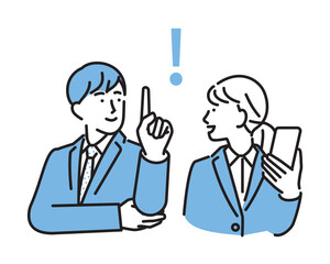 シンプル　イラスト　就職活動中の男性と女性