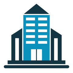 Office building vector on white background.