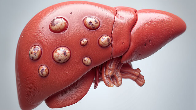 A realistic representation of multifocal hepatocellular carcinoma (HCC). 