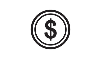 Fototapeta premium Dollar coin isolated on white background, money and finance