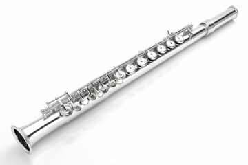 Obraz premium Silver oboe closeup musical instrument woodwind orchestra band sound on transparent background