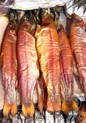 A bunch of fish are on a table