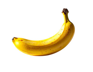 Single Curved Banana with Soft Shadow, Minimal Studio Lighting, Isolated Transparent  