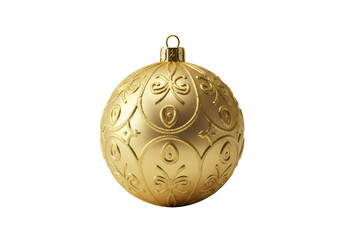 Elegant Gold Christmas Ornament with Delicate Pattern Festive Decoration for Winter Holidays isolated on transparent background