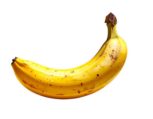 Single Curved Banana with Soft Shadow, Minimal Studio Lighting, Isolated Transparent  