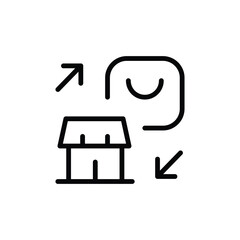 Shopping transfer drawing of a house icon design