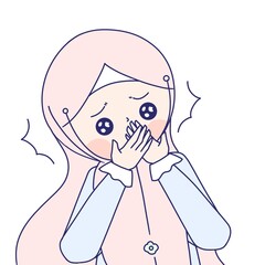 muslim girl is shocked , shocking hijab girl