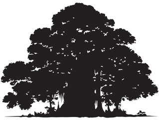 Mysterious Haunted Cypress Tree With Ghostly Aesthetic Vector