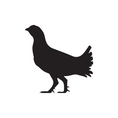 Red grouse silhouette vector flat illustration design on white background