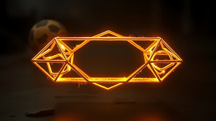 Molten gold forming impossible geometric shapes in zero gravity, defying physical laws.