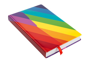 Rainbow Notebook Vibrant Design isolated on transparent background