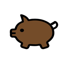 Brown Pig Illustration