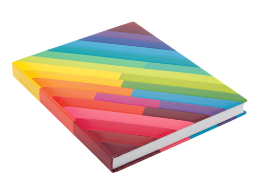 Rainbow Notebook Vibrant Colorful Diary for Kids Teens and Adults isolated on transparent background