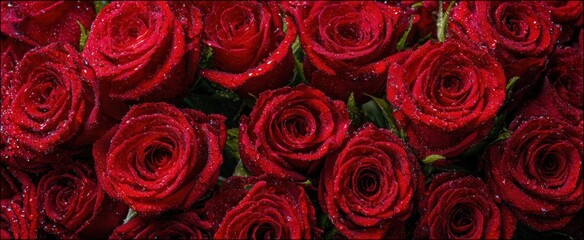 The Vibrant Roses Drenched in Dew Drops for Romantic Occasions