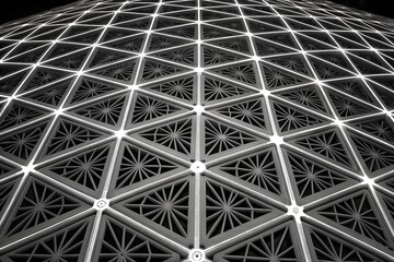 Close-Up of an Intricate Futuristic Geometric Layer