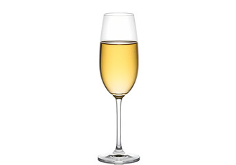 Champagne Flute Elegant Glass of Sparkling Wine isolated on transparent background