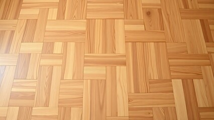 Natural wooden parquet floor showing geometric pattern detail.