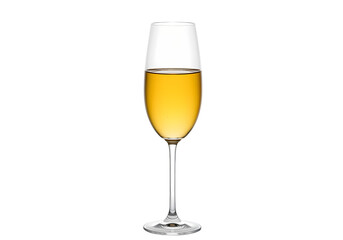 Champagne Flute with Sparkling Wine isolated on transparent background
