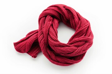 Warm knitted red scarf winter fashion accessory wool texture apparel on transparent background