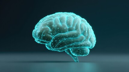 Futuristic Digital Brain Concept with Glowing Connections Representing Neural Networks and Technology Innovations for Science and Healthcare Applications