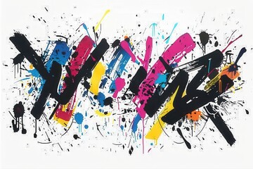 Expressive Colorful Strokes Bold Brushstrokes Vivid Abstract Painting on transparent background