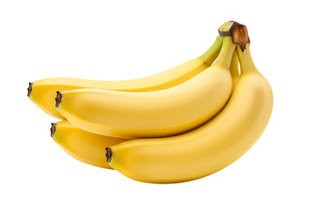 Ripe Yellow Bananas Bunch Isolated on White isolated on transparent background