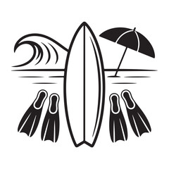 Seaside umbrella flat vector