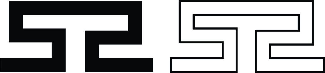 Greek key border icon set in flat and outline styles. Ancient meander pattern symbol, geometric frame design elements, seamless ornamental art decoration and classic greek design vectors illustration.